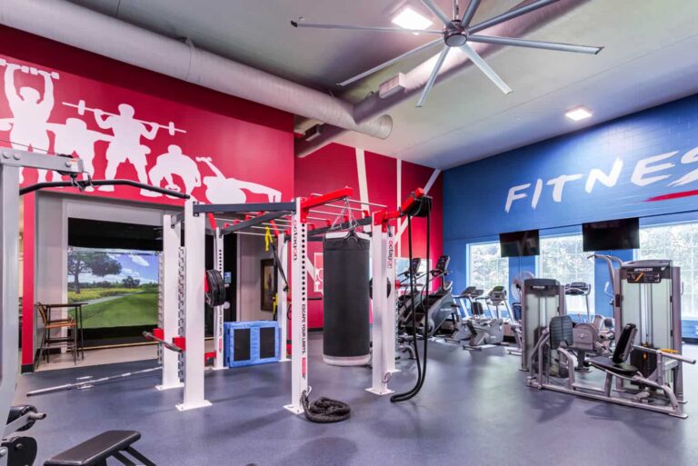 Enjoy the new fitness center at City Walk at Woodbury apartments.
